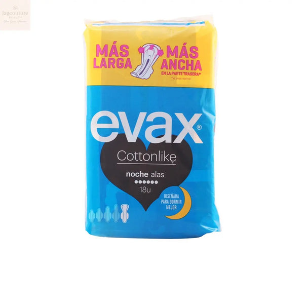 Evax Cottonlike Night With Wings Sanitary Towels 18 Units - Jag Couture Beauty
