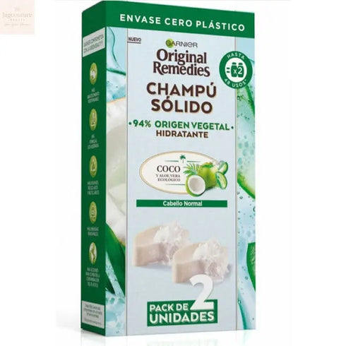 Garnier Original Remedies Champú Sólido Cabello Normal 2 x 60g - Jag Couture Beauty