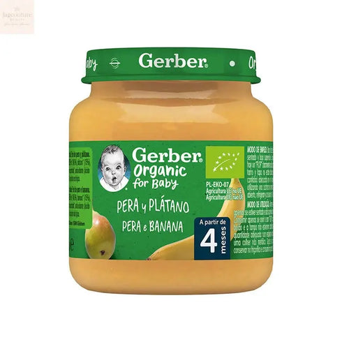 Gerber Organic Pear & Banana Jar 125g Jag Couture Beauty