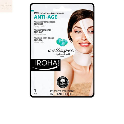 Iroha Nature Anti Age Cotton Face And Neck Mask Collagen 1 Unit Jag Couture Beauty
