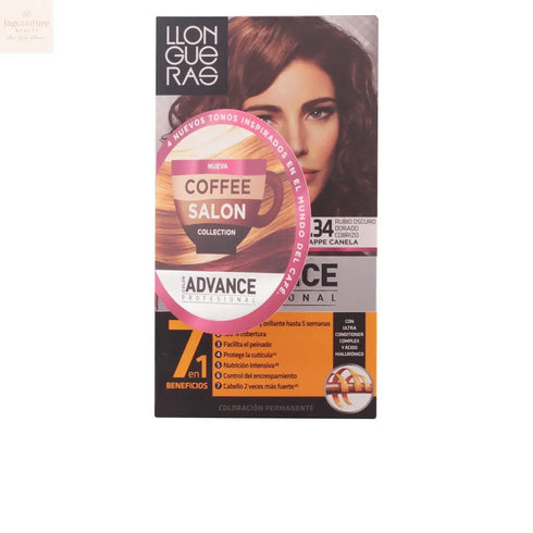 Llongueras Color Advance Coffee Salon Collection Hair Colour 6.34 Dark Golden Copper Blond Jag Couture Beauty