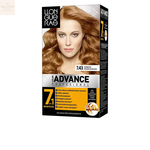 Llongueras Color Advance Hair Colour 7,43 Cobrizo Medio Dorado Jag Couture Beauty