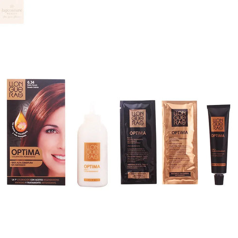 Llongueras Optima Permanent Hair Colour Ammonia Free 6.34 Dark Golden Copper Blond Jag Couture Beauty