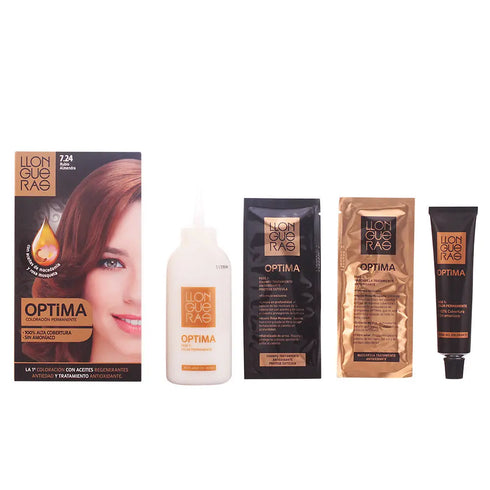 Llongueras Optima Permanent Hair Colour Ammonia Free 7.24 Almond Blond Jag Couture Beauty