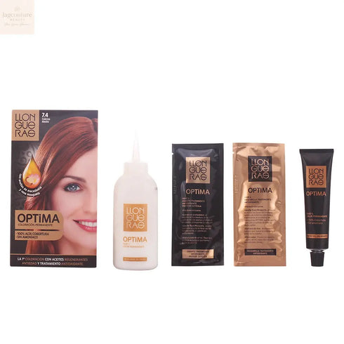 Llongueras Optima Permanent Hair Colour Ammonia Free 7.4 Medium Copper Jag Couture Beauty