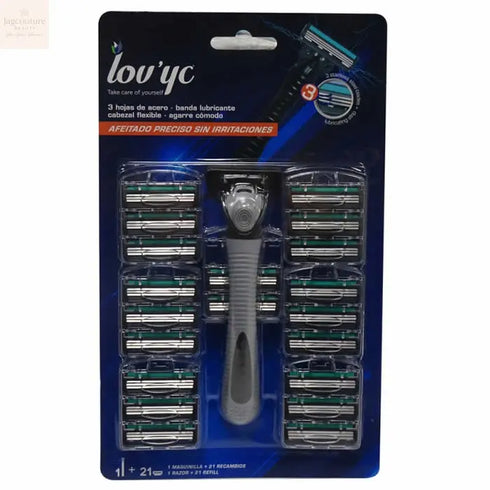 Lovyc Maquinilla 21 Recambios De 3 Hojas De Acero 22 U - Jag Couture Beauty