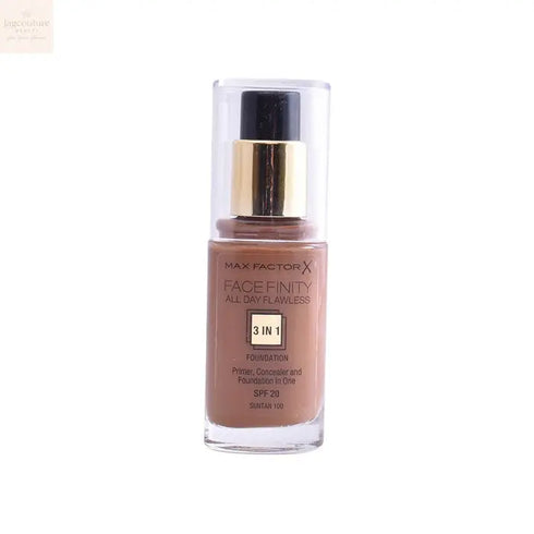 Max Factor Facefinity 3 In 1 Primer, Concealer And Foundation Spf20 100 Suntan 30ml Jag Couture Beauty