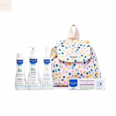 Mustela Little Moments Polka Dots Backpack Set 5 Pieces - Jag Couture Beauty