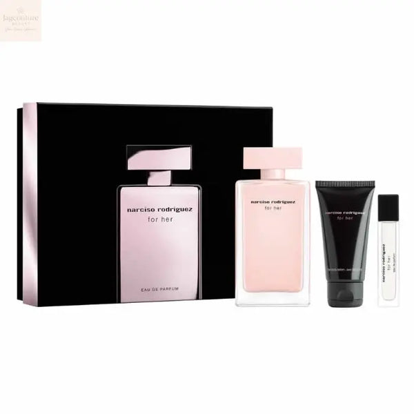 Narciso Rodriguez For Her Eau De Perfume Spray 100ml Set 3 Pieces - Jag Couture Beauty