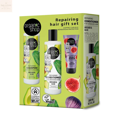 Organic Shop Aguacate Champu 280ml Aguacate Acondicionador 280ml Higo Exfoliante Corporal 75ml Jag Couture Beauty