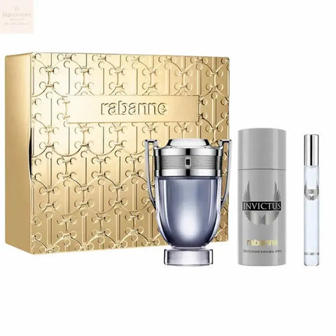 Paco Rabanne Invictus Eau De Toilette Spray 100ml Set 3 Pieces Jag Couture Beauty