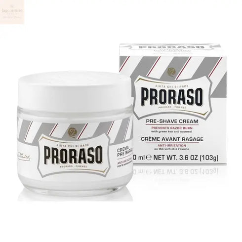 Proraso white Pre Shave Cream Sensitive Skin 100ml Jag Couture Beauty