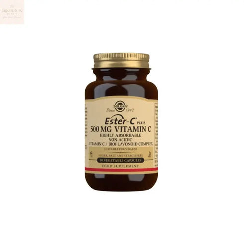 Solgar Ester-C Plus 500 mg Vitamin C Vegetable Capsules - Pack of 50 Jag Couture Beauty