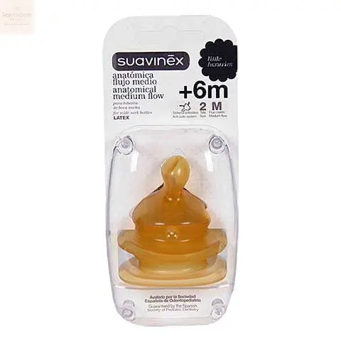 Suavinex™ Anatomical Latex Nipple With Wide Mouth M 6m 2uts Orifice Jag Couture Beauty