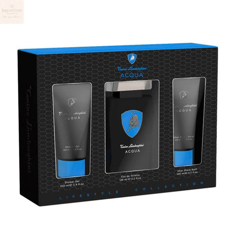 Tonino Lamborghini Acqua Eau De Toilette 125ml Spray Gel De Baño 100ml Balsamo After Shave 100ml - Jag Couture Beauty