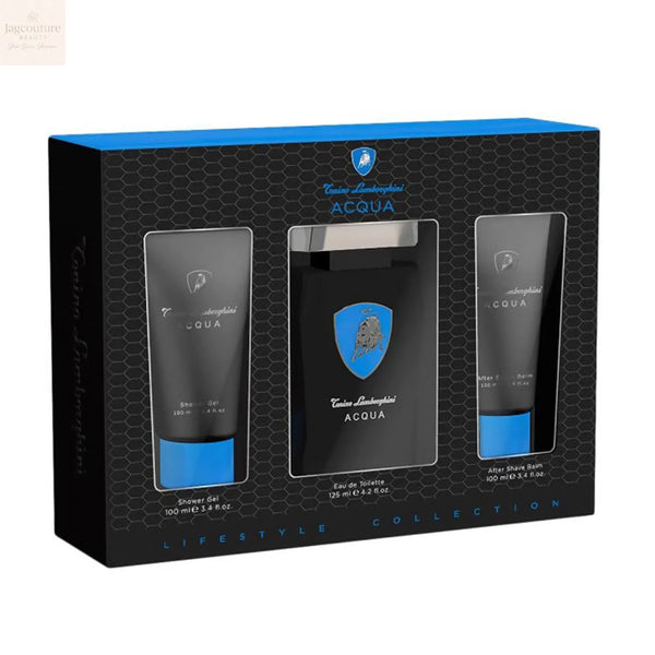 Tonino Lamborghini Acqua Eau De Toilette 125ml Spray Gel De Baño 100ml Balsamo After Shave 100ml - Jag Couture Beauty