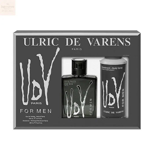 Ulric De Varens UDV Black For Men Eau De Toilette Spray 100ml Set 2 Pieces Jag Couture Beauty