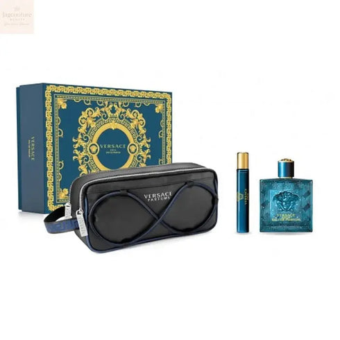 Versace Eros Pour Homme Eau De Perfume Spray 100ml Set 3 Pieces - Jag Couture Beauty