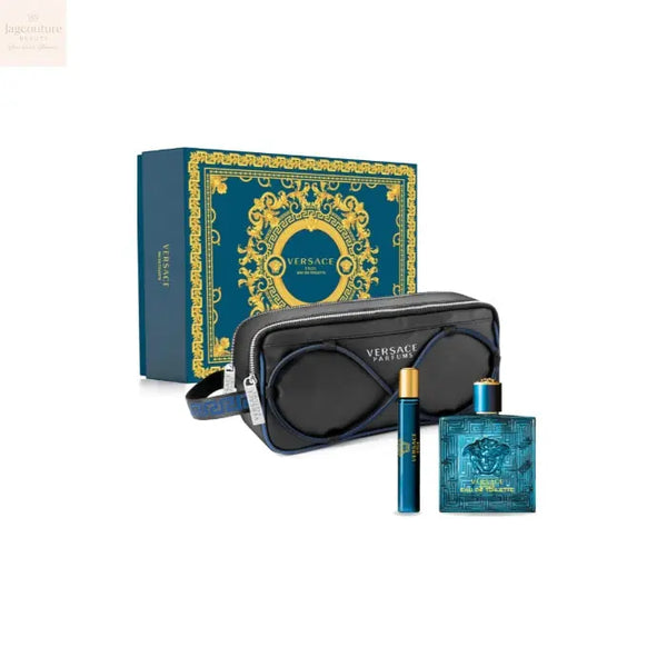 Versace Eros Pour Homme Eau De Toilette Spray 100ml Set 3 Pieces - Jag Couture Beauty